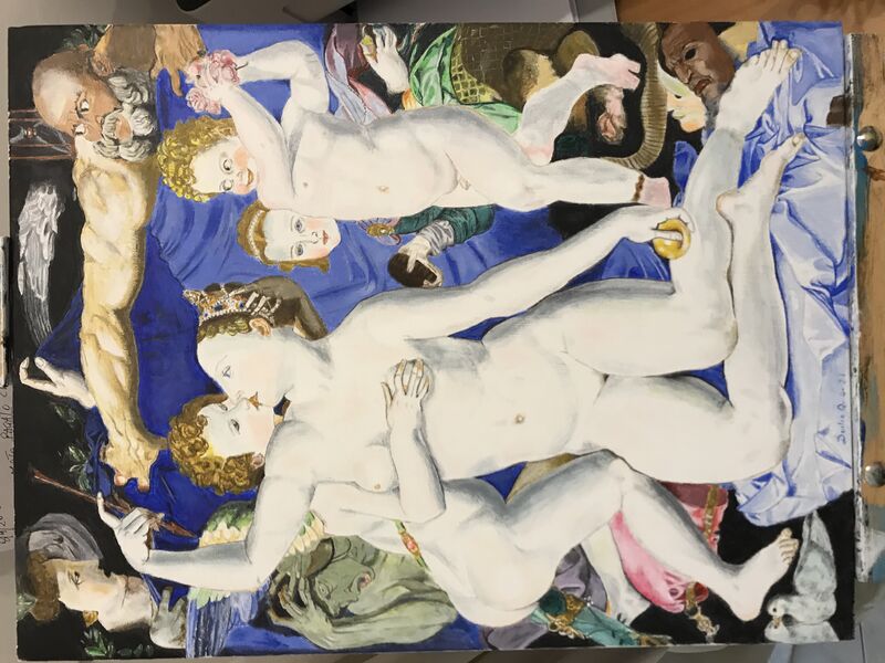 Trionfo di Venere e Cupido - a Paintings by Duilio Quintiliani